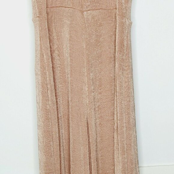 NEW ASOS DESIGN Plunge jumpsuit with split leg in slinky rose gold stretch 4 - Picture 8 of 12